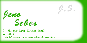jeno sebes business card