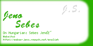 jeno sebes business card